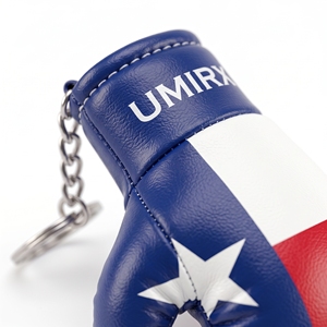 Texas Flag Mini <b>Boxing</b> Glove Keychain PU Leather Lightweight Custom Logo Gym <b>Gift</b> - Product Image 2