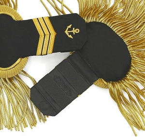 Epaulettes Venezuela with gold-colored corded <b>fringes</b> Oak and Laurel Embroidered Sew High Quality Fabric Shoulder Boards Empire - Product Image 2