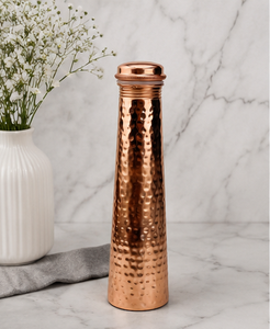 <b>Copper</b> Water Bottle Hammered Finish <b>Screw</b>-On Lid Reusable Metal Travel Bottle Vintage Style for Adults Hiking Camping - Product Image 4