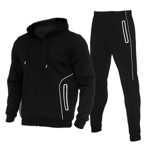 Fashionable OEM Custom Logo Men Casual <b>Jogger</b> <b>Set</b> Two Piece 100% Cotton High Street <b>Plus</b> <b>Size</b> Cargo Windbreaker Tracksuit - Product Image 5