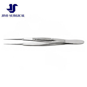 Osher Fixation Forceps 4 1/8" with 0.12 mm Elschnig 1x2 <b>Teeth</b> Delicate Tying Platform Stainless Steel Ophthalmic Instrument - Product Image 1