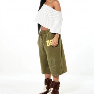 Custom Made Women's Asymmetric <b>Striped</b> Knitted <b>Crop</b> <b>Top</b> Lantern Sleeve Plus Size Women's T-Shirt Short Length Off Shoulder <b>Crop</b> - Product Image 4