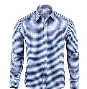 Camisa Bávara Azul para Hombre, Estilo Clásico, Algodón Auténtico, para Oktoberfest, Tallas S a 4XL - Product Image 1