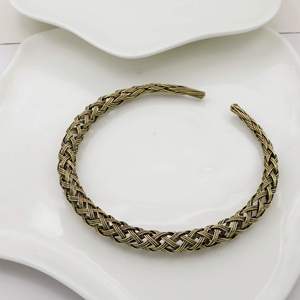 Vintage Braided <b>Rope</b> <b>Chain</b> Choker Necklace 22k Gold Plated Precious Metal Alloy Unisex Everyday Wear Style - Product Image 1