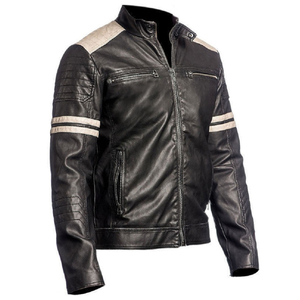 Chaqueta de piel de oveja con forro de borrego, estilo aviador casual con cierre de cremallera, chaqueta bomber de piel auténtica. - Product Image 2
