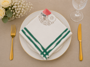Printed <b>Linen</b> Cotton Twill <b>Cloth</b> Napkins Handmade Square Dinner Napkins Custom Holiday <b>Table</b> Decor - Product Image 3