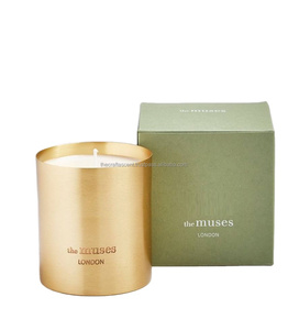 Vente en gros Bocal à bougie vide en laiton personnalisé avec couvercle Bocal fini brossé Décoration intérieure en métal de luxe Récipient à bougie en cire de soja parfumée - Product Image 5