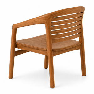Chaise de jardin d'extérieur en teck massif, design moderne, pieds sabre, confortable, durable, imperméable, écologique - Product Image 3