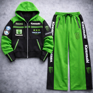 Conjunto Deportivo Transpirable Tejido de Primavera Unisex Inspirado en las Carreras con Sudadera con Capucha, Camiseta y Estilo Urbano - Product Image 2