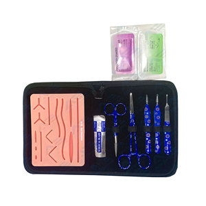 Kit de suture médical avec coussinet de pratique pour étudiants en médecine vétérinaire, instruments et matériel de suture réutilisables pour la peau - Product Image 1