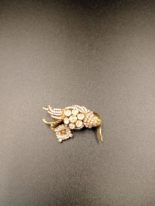 <b>Gold</b> Plated Bird Brooch With Crystal Rhinestones Round Brilliant Cut Animal Shape Women's Fashion Accessory Gift - Product Image 6