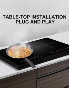 Induction Cooker Double Stove 600x360x60mm Touch Control Black Glass Panel Countertop Use 2200W+2200W - Product Image 6