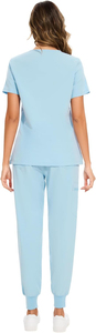 Customized Hospital <b>Nurse</b> <b>Scrubs</b> Set 2 Piece Medical Uniform with Stand Collar Short Sleeve Breathable Nursing <b>Scrub</b> Suits - Product Image 2
