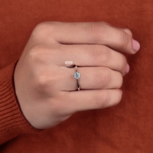 Round Cut Solitaire Lab Grown Diamond Engagement Ring IGI Certified Lab Created Bridal <b>Wedding</b> Jewelry Manufacturer Supplier - Product Image 2