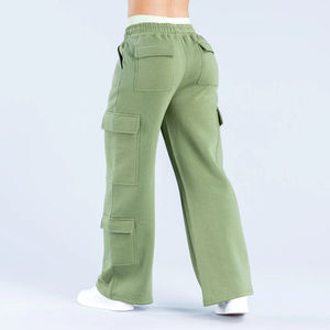 Pantalon de jogging évasé brodé pour femme, coupe large, respirant, en tissu doux, décontracté, pour la gym, élégant et confortable - Product Image 6