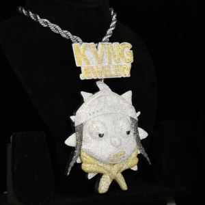 จี้เพชรโมอิสซาไนต์สุดหรู 2 แถว สำหรับแร็ปเปอร์ ผู้ชาย ฮิปฮอป เงินแท้ 925 ประดับเพชรโมอิสซาไนต์คุณภาพ VVS - Product Image 4