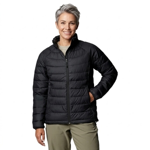 Chaqueta Acolchada Térmica Transpirable para Mujer, Color Azul Marino, Manga Larga, Cuello Camisero, Cierre de Cremallera, Ropa de Invierno - Product Image 3