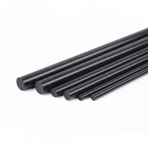 Barre ronde en <span class=keywords><strong>fibre</strong></span> de carbone solide haute résistance noire, tige industrielle pultrudée pour support de machine d'automatisation - Product Image 1