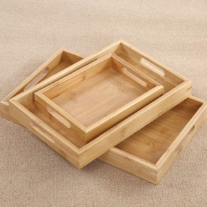 Wooden Rectangle <b>Storage</b> Trays Minimalist Design Durable Indoor Kitchen <b>Tabletop</b> Accessory - Product Image 4