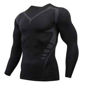 Men's Full Sleeve Rash Guard <b>Black</b> Quick Dry Spandex Polyester <b>Compression</b> <b>Shirt</b> - Product Image 6