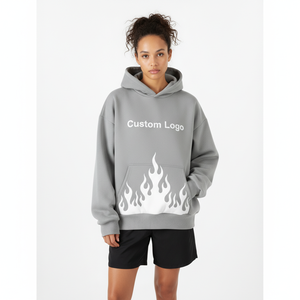 Sweat à capuche personnalisé avec logo, vente en gros, blanc, surdimensionné, de haute qualité, 100% coton, 400g, hiver, vintage, streetwear, broderie personnalisée, pour hommes - Product Image 5