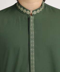 <b>Boys</b> Traditional Cotton Kurta Set Green Regular Fit Ankle Length India Pakistan Style All Seasons - Product Image 4