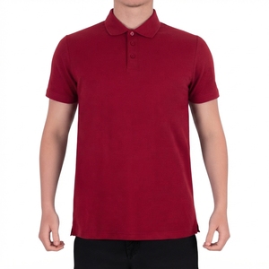 <b>Men's</b> Navy Blue Short Sleeve Polo Shirt Solid Color Cotton Oxford Fabric Casual Style Regular Fit Button Design Breathable Woven - Product Image 3