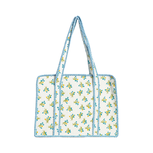 Sac fourre-tout en coton matelassé fait à la main sac à bandoulière léger et élégant pour les femmes tissu durable lavable avec motif imprimé vintage - Product Image 1