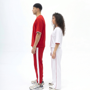 Men Women <b>T</b>-Shirt Tracksuit Crew Neck <b>T</b> Shirt Trouser Jogger Set Casual Wear Summer 100% Cotton Tee Shirt <b>Track</b> Suits Unisex - Product Image 3