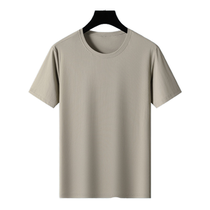 Camiseta de Algodón Lisa con Cuello Redondo para Hombre, Transpirable, Suave, Ligera, Cómoda, Informal, para Uso Diario, Verano - Product Image 1