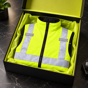 Gilet de sécurité respirant haute visibilité avec bandes réfléchissantes argentées et fermeture éclair frontale, léger, en polyester fluorescent pour le travail - Product Image 2