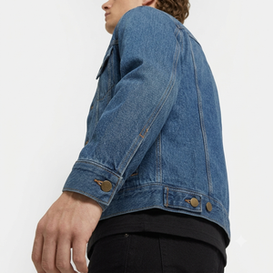 Nouvelle veste en jean pour homme 2026, col rabattu, fermeture à bouton unique, respirante, couleur unie, coupe décontractée, automne - Product Image 6
