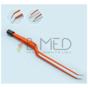 Pinzas Bipolares Antiadherentes Tipo Bayoneta Anguladas Hacia Abajo, Aisladas, 8 12 1mm, Instrumento Quirúrgico de Acero para Coagulación - Product Image 6