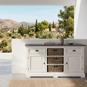 Cómoda Moala Dio de Madera Maciza con Acabado Rústico, Mueble de Almacenamiento para Dormitorio o Sala de Estar - Product Image 3