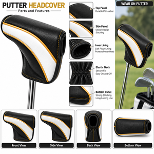 Fundas de cuero PU personalizadas para palos de golf, fundas premium para palos de golf, fundas para driver, fairway wood, híbridos, fundas protectoras para palos de golf - Product Image 3