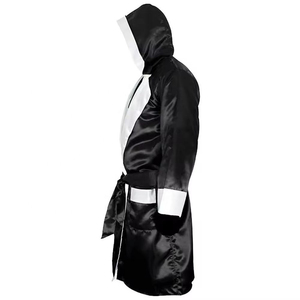 High Quality Light Weight Blue Color Boxing <b>Robe</b> Breathable All Seasons OEM Custom Logo & Label Full Length Boxing <b>Robe</b> <b>Hood</b> - Product Image 2