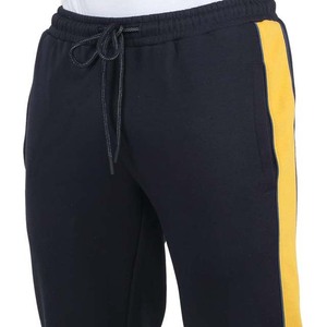 Survêtement jaune pour homme avec blocs de couleur, fermeture éclair intégrale, col montant, coupe décontractée, en polyester et coton, pour l'automne, avec poche latérale - Product Image 5
