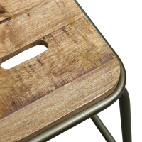 Tabouret de bar scolaire Vandana Vertex Falcon en métal et bois, 69 cm