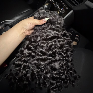Extensions de cheveux indiens bouclés 1B longue durée, réutilisables, résistantes à la chaleur, cheveux Remy, aspect naturel, qualité salon, bruts - Product Image 3