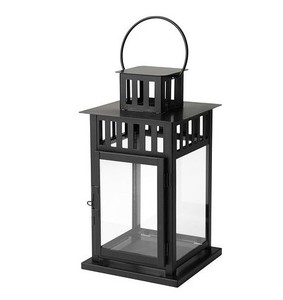 Vente en gros d'usine de lanternes rustiques en métal et verre avec finition noir mat, style moderne, lanternes à bougies pour l'extérieur et la maison - Product Image 5