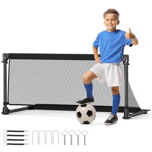 Porta da calcio pieghevole con telaio in metallo resistente e rete in PE antistrappo (taglia S nera) - Product Image 1
