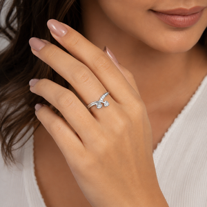 Anillo de Compromiso con Diamante Moissanite de Corte Redondo, Plata 925, Engaste Pavé, Joyería Romántica para el Día de San Valentín - Product Image 3