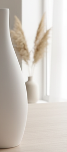 Vase blanc élégant en porcelaine, finition mate lisse, style nordique, vase à fleurs haut, pot décoratif pour la maison - Product Image 5