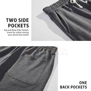 Pantalones Cortos Bermuda para Hombre, Color Sólido, 100% Poliéster, Cierre con Cordón, Casuales, Cintura Media, Bolsillos, Tela de Lona Transpirable en la Parte Delantera - Product Image 6