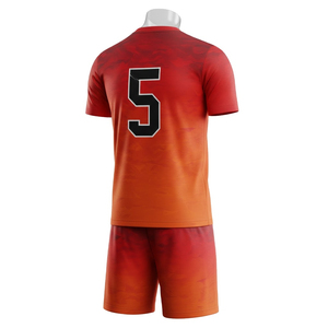 Uniforme de football imprimé par sublimation, respirant, personnalisé avec le nom du joueur, antibactérien, 100% polyester - Product Image 2