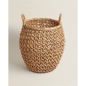 Cesto de Ropa Grande Hecho a Mano de Yute Natural Tejido |   Cesta de Almacenamiento de Cuerda de Algodón Trenzada Ecológica con Asas, Cesta Decorativa - Product Image 3