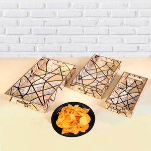 Plateau de rangement moderne en bois naturel fait main, compatible lave-vaisselle, polyvalent pour salle de bain, vaisselle, cuisine, tables à café/salle à manger, maison - Product Image 3