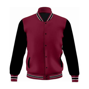 Chaqueta Varsity Personalizada OEM con Bordado, Estilo Urbano, de Lana, Colorida, de Manga Larga, con Parche de Dibujos Animados y Letras de Chenille - Product Image 1