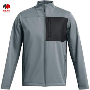 แจ็คเก็ตซอฟต์เชลล์ดีไซน์พิเศษสำหรับผู้ชาย ยี่ห้อ Ryan Pro Gear แบบซิป พร้อมโลโก้สั่งทำพิเศษ ทรงปกติ ดีไซน์กระเป๋า - Product Image 5