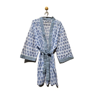 Groothandel Losse Bloemenblok Bedrukt Katoen Korte Kimono Gewaad Vrouwen Cardigan Bikini Zomerkleding Kimono Strand Sexy Cover Ups - Product Image 1